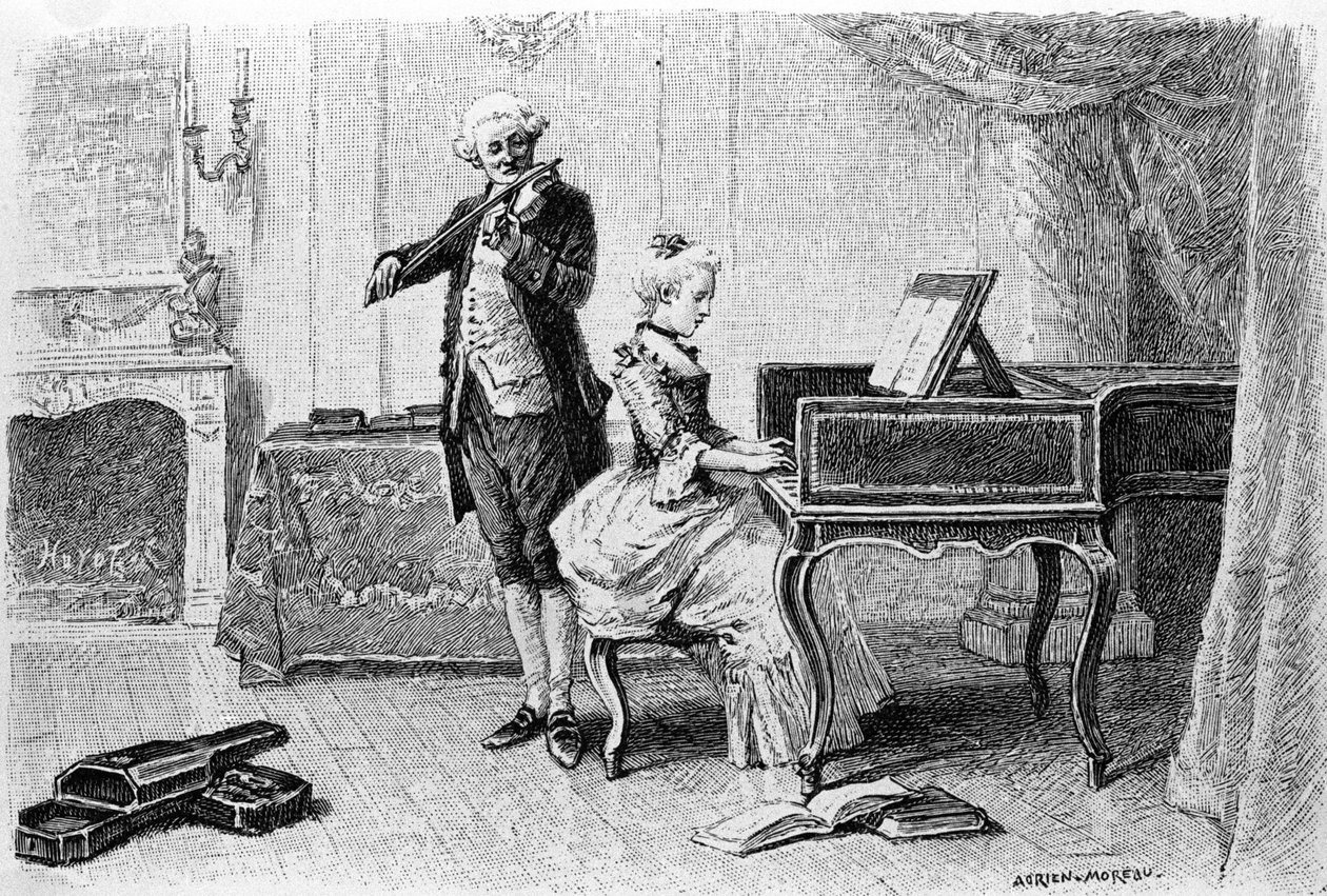 Engraving by Adrien Moreau (1843-1906) illustrating “Candide” by Francois Marie Arouet dit Voltaire (1694-1778). by Adrien Moreau