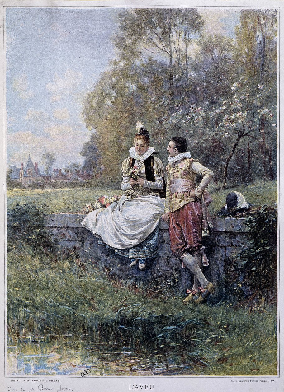 The Confession - by A Moreau, Beginning of the 20th Century by Adrien Moreau