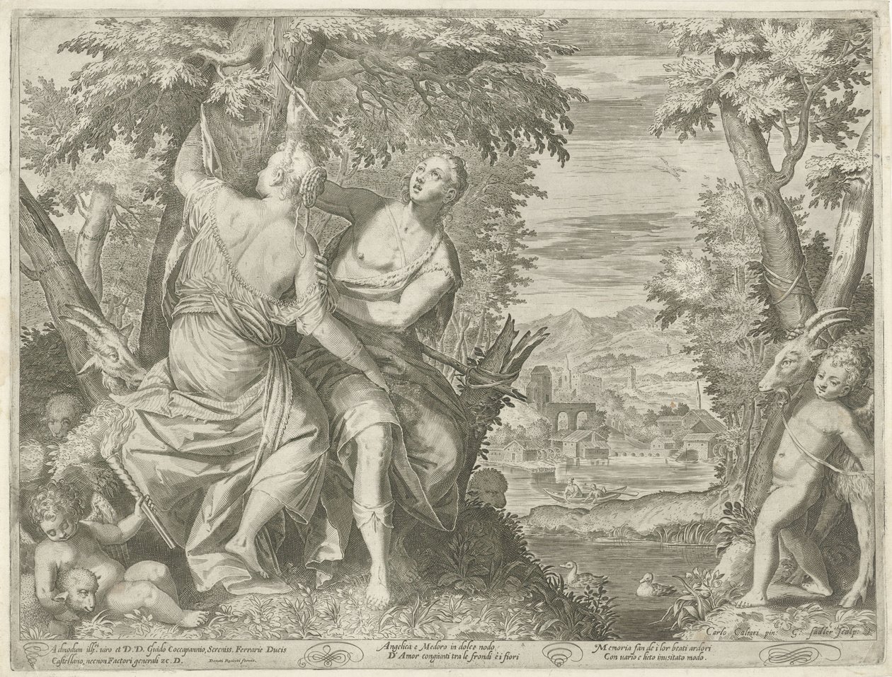 Angelica and Medoro by Egidius  Sadeler (II)