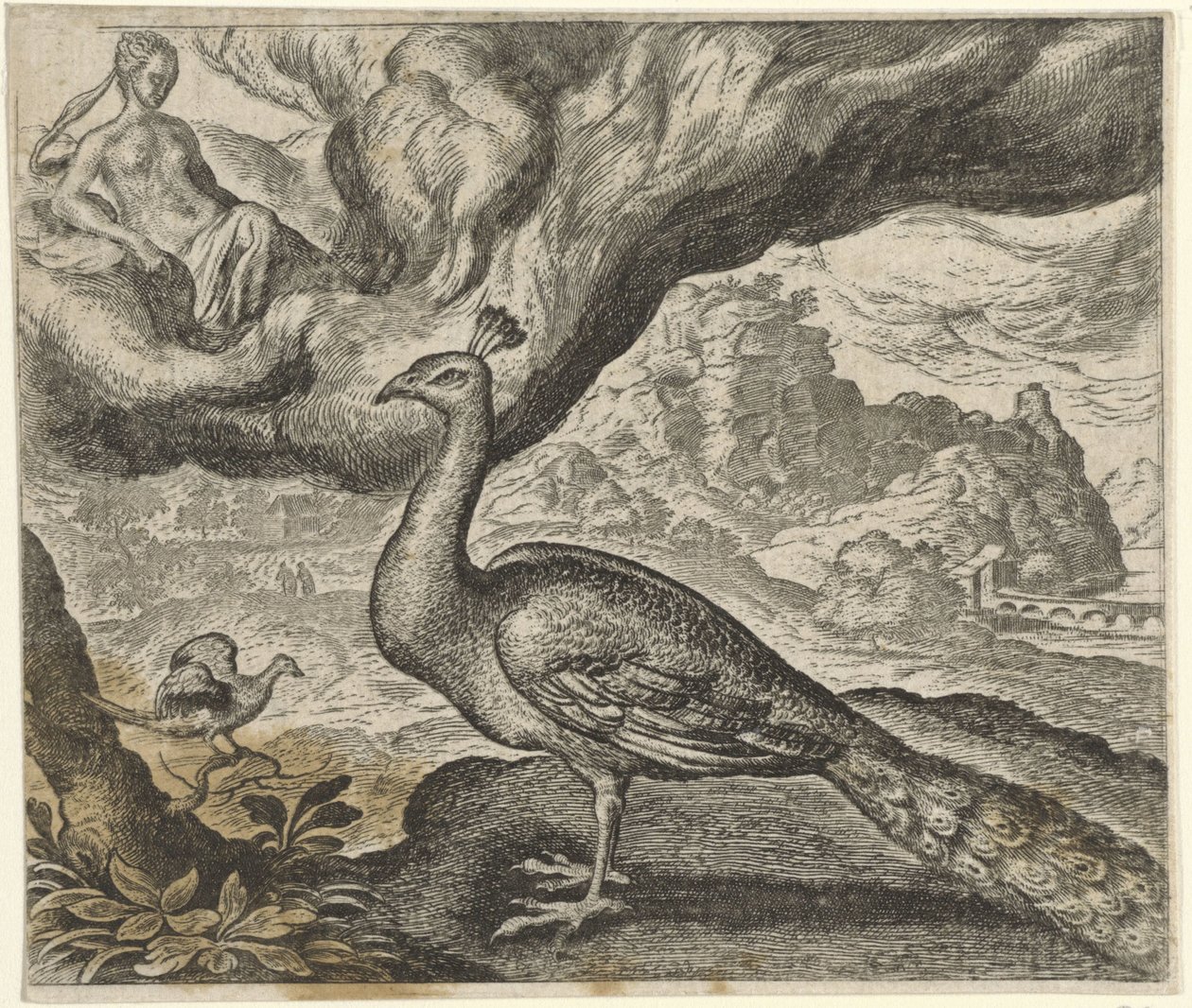 Fable of the Peacock and the Nightingale by Egidius  Sadeler (II)