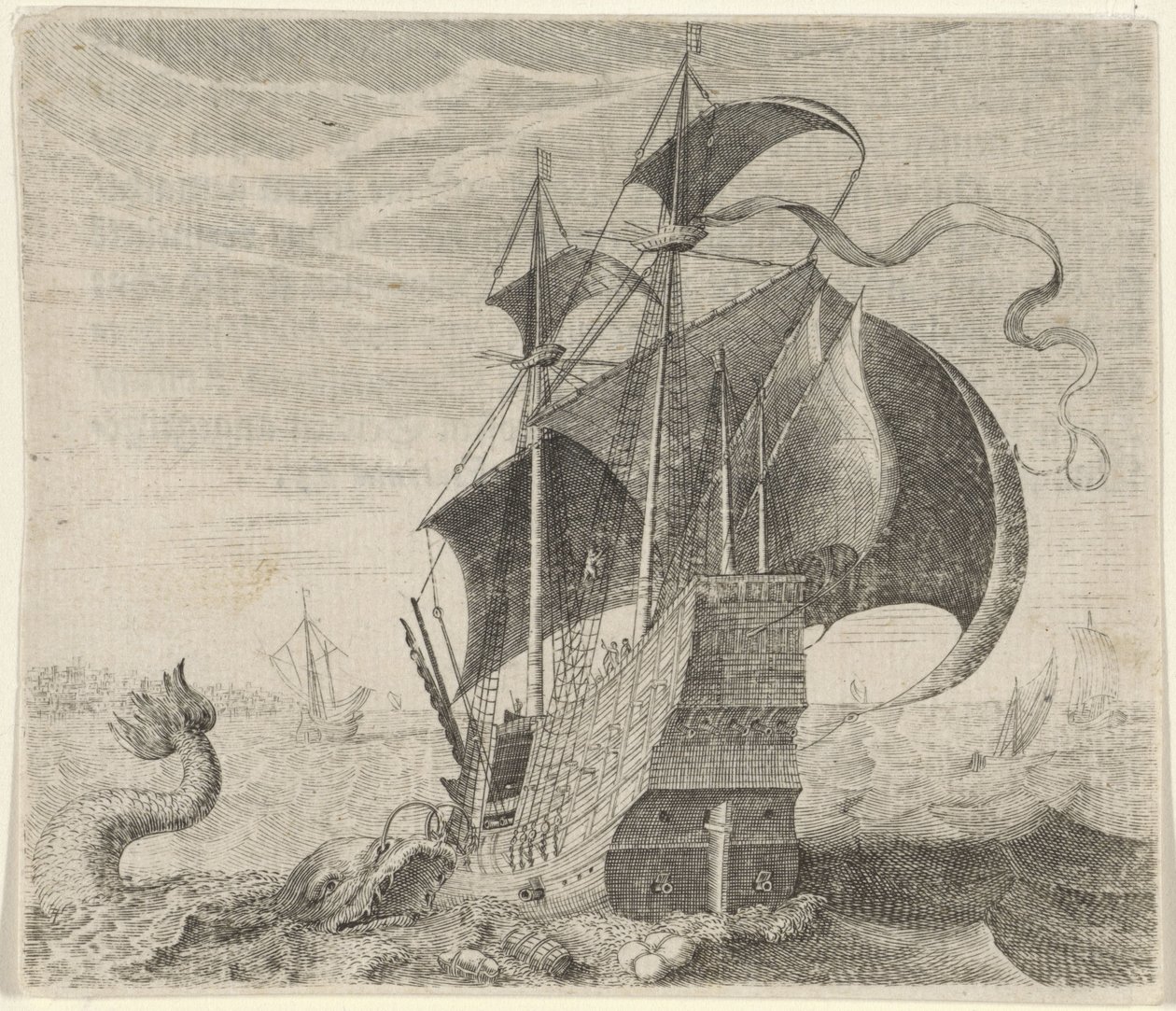 Fable of the Ship and the Whale by Egidius  Sadeler (II)