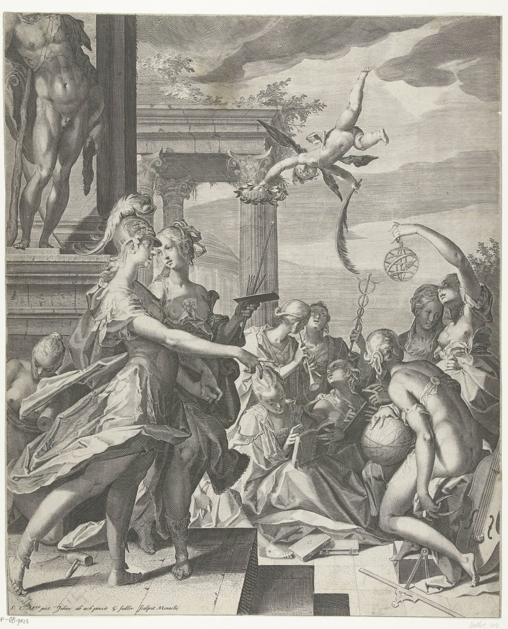 Minerva Accompanies Painting to Her Place Among the Sciences by Egidius  Sadeler (II)