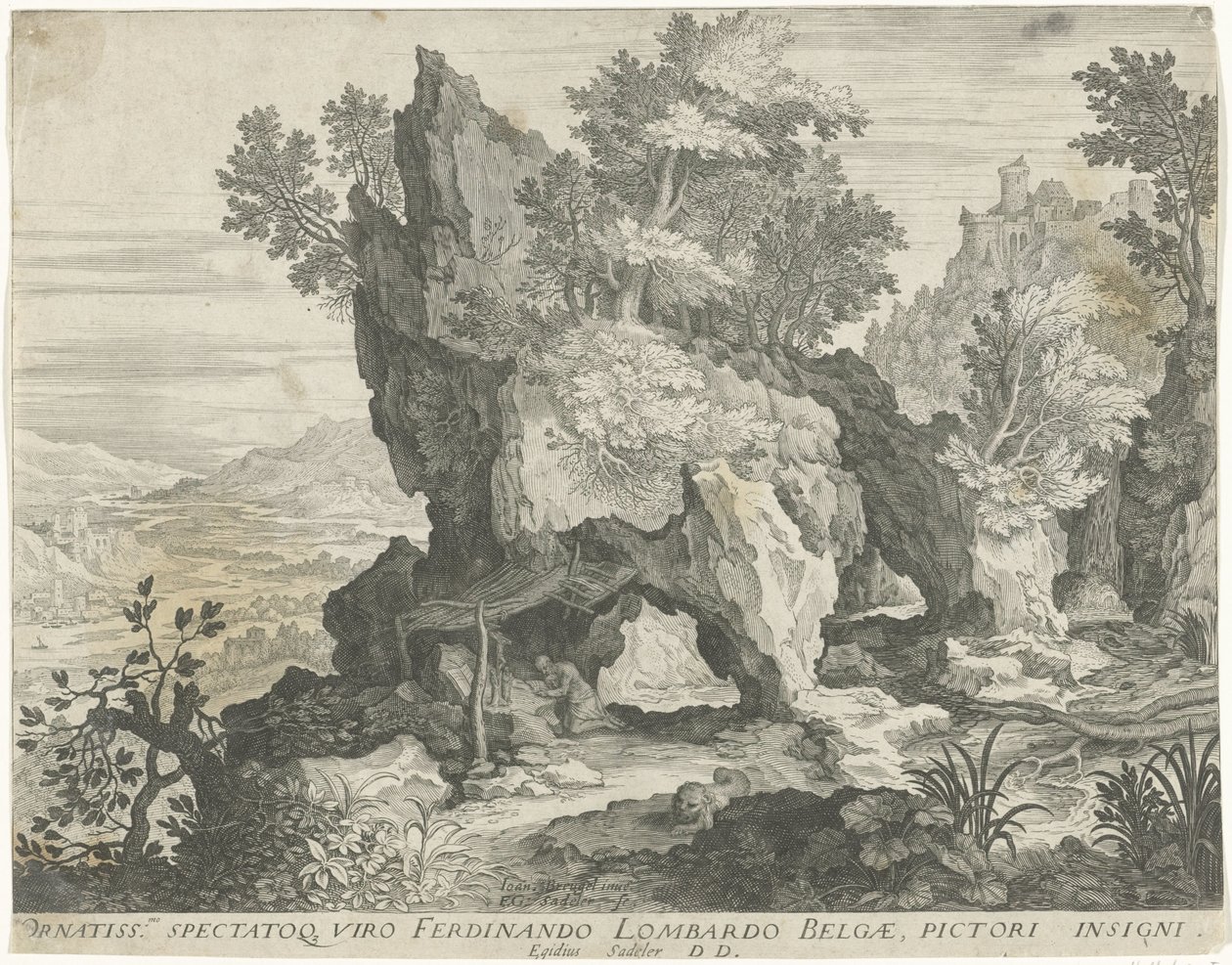 Rocky Landscape with Saint Jerome by Egidius  Sadeler (II)