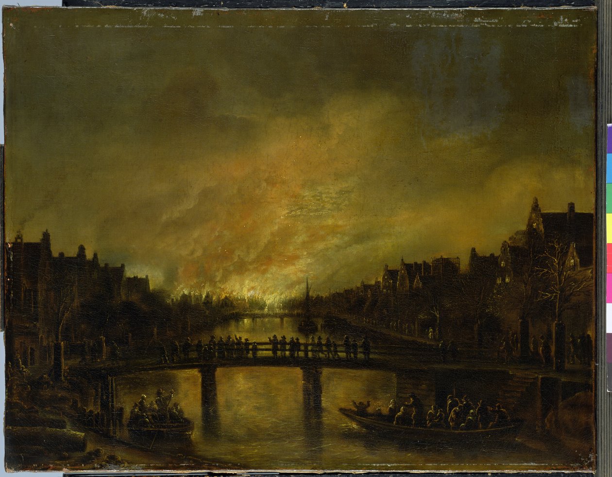 Blaze in Amsterdam by Aert van der Neer