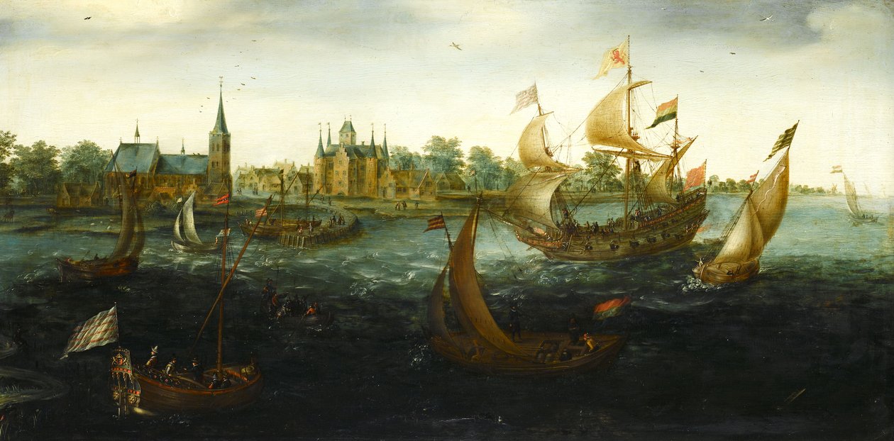 Ships off IJsselmonde by Aert Anthonisz