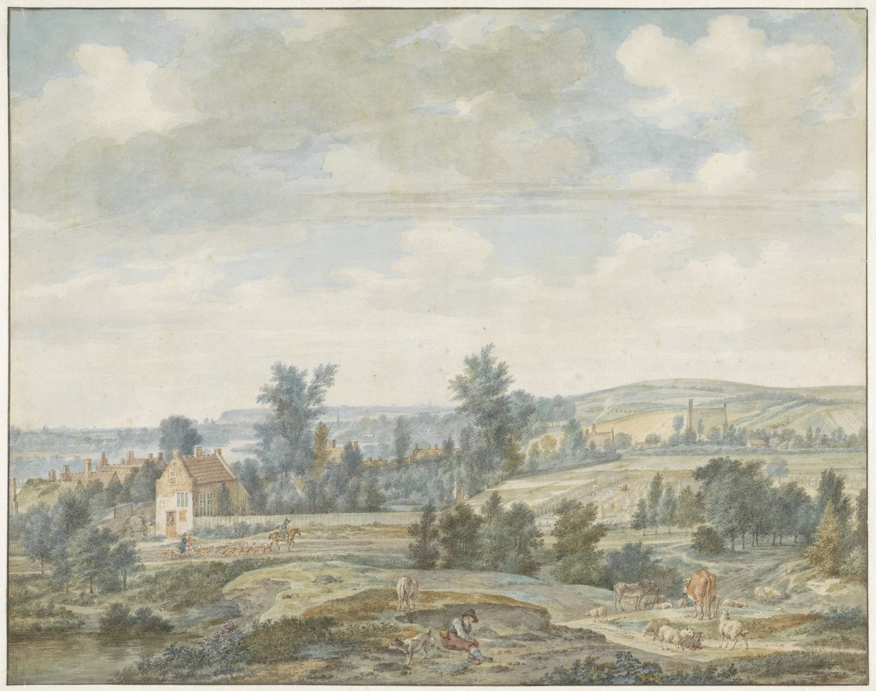 View of Middachten and Dieren by Aert Schouman