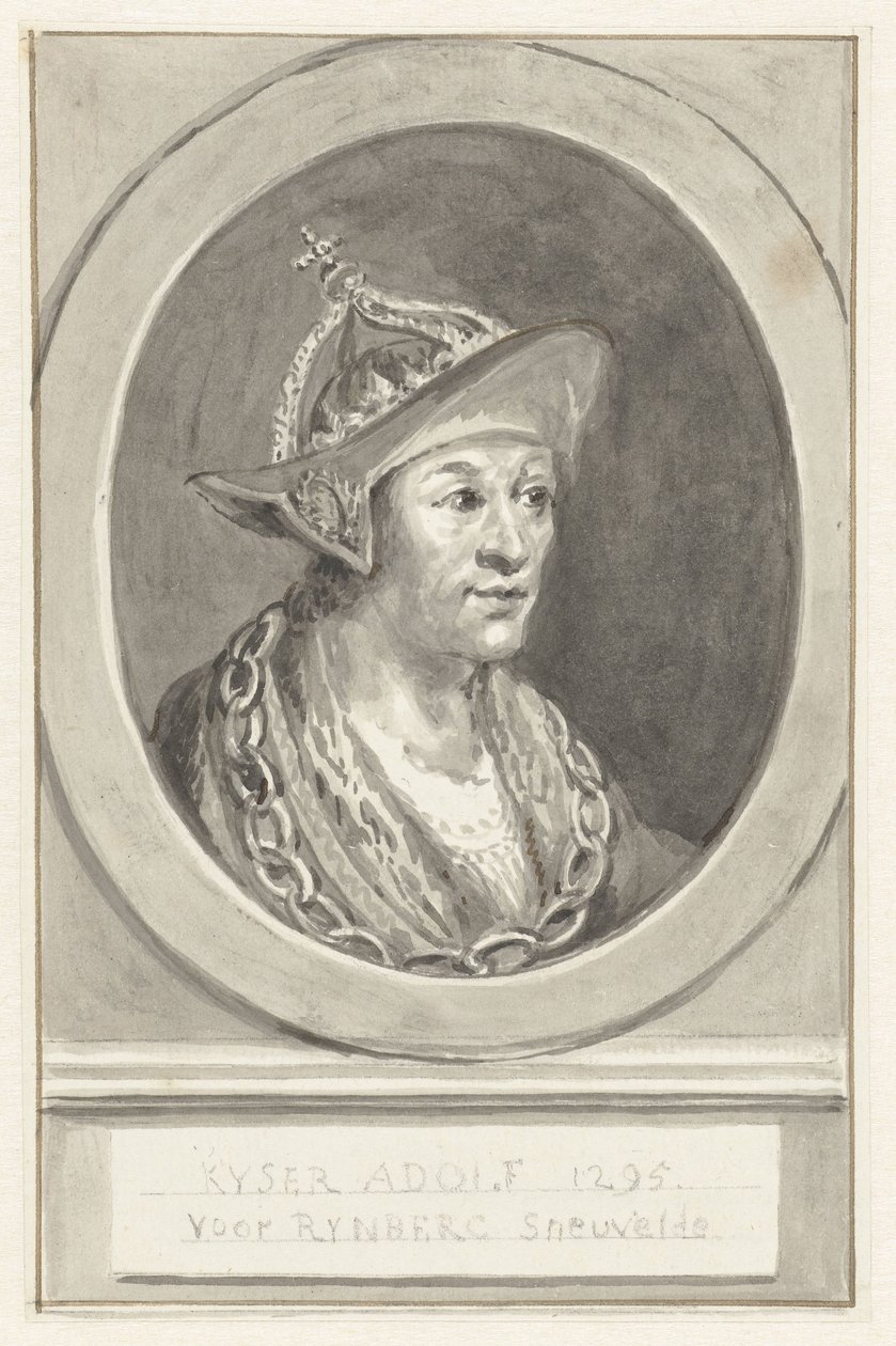 Portrait of Emperor Adolf VII of Nassau, in Oval, to the Right by Aert Schouman