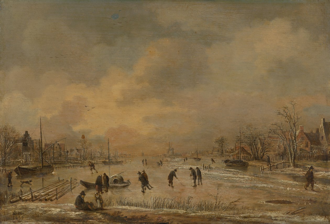 Winter Landscape with Houses by Aert van der Neer