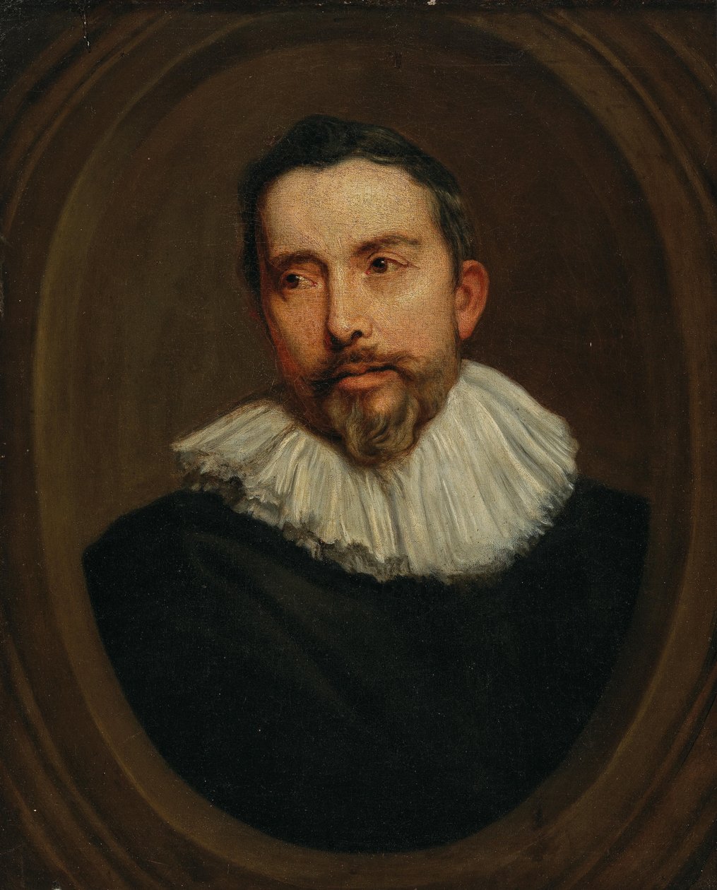 Portrait of a man in a painted oval by after Anthony van Dyck