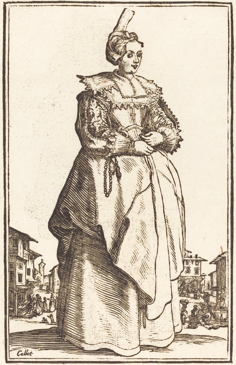 Noble Woman with a Small Hat by After Jacques Callot
