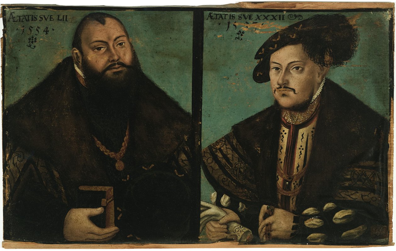 Johann Friedrich I, the Magnanimous, Elector of Saxony and Johann Ernst of Saxony by after Lucas Cranach the Elder