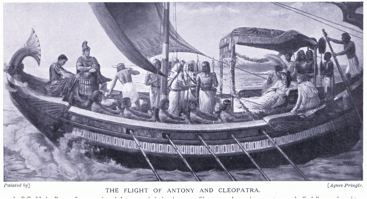 The Flight of Anthony and Cleopatra, c.1920 by Agnes Pringle