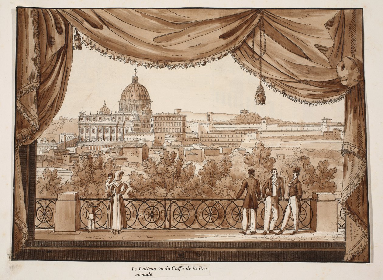 The Vatican Seen from the Caffe de la Promenade by Agostino Tofanelli