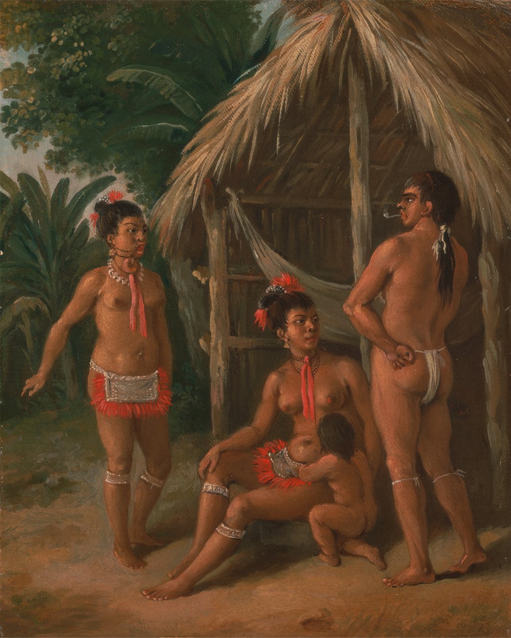 A Leeward Islands Carib Family Outside a Hut, ca. 1780 by Agostino Brunias