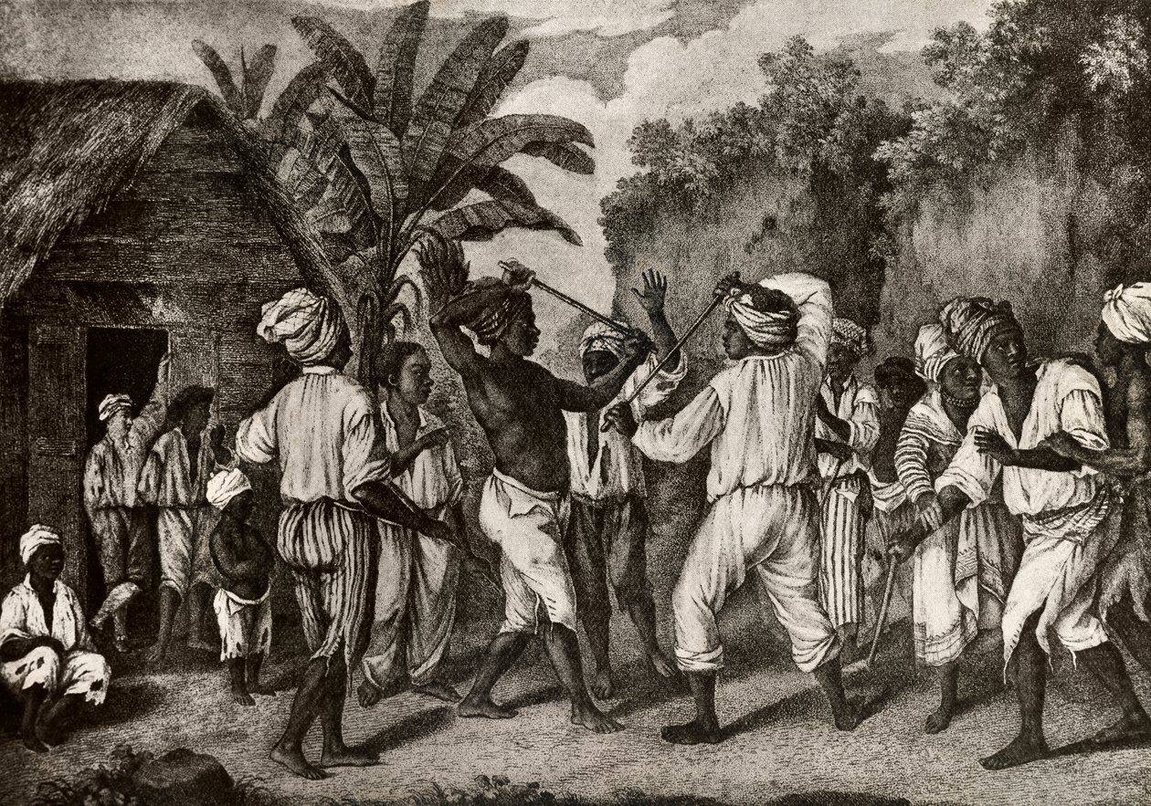 Cudgeling Match between English and French Negroes on Island of Dominica, Santo Domingo by Agostino Brunias