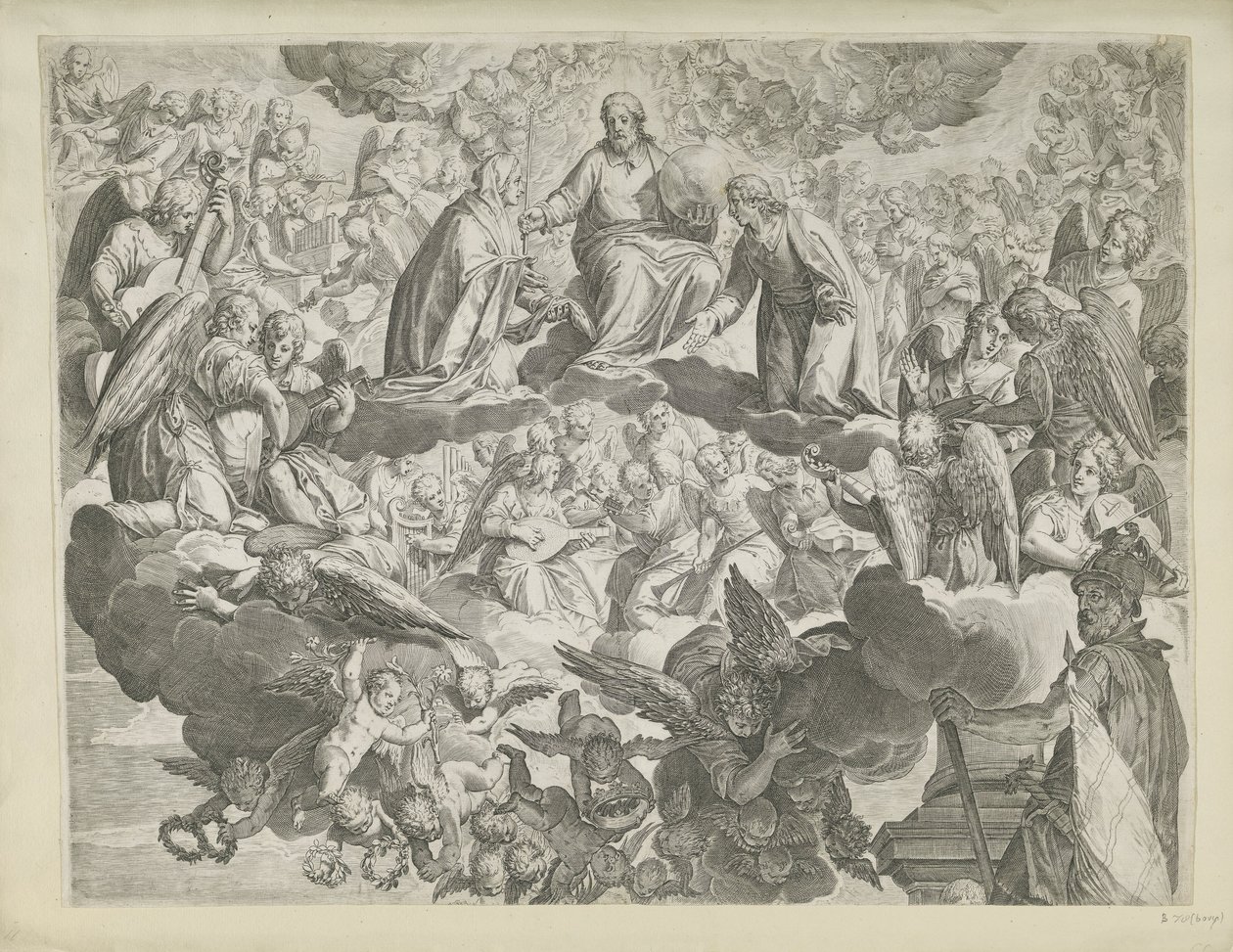 The Martyrdom of Saint Justina of Padua (Upper Half) by Agostino Carracci