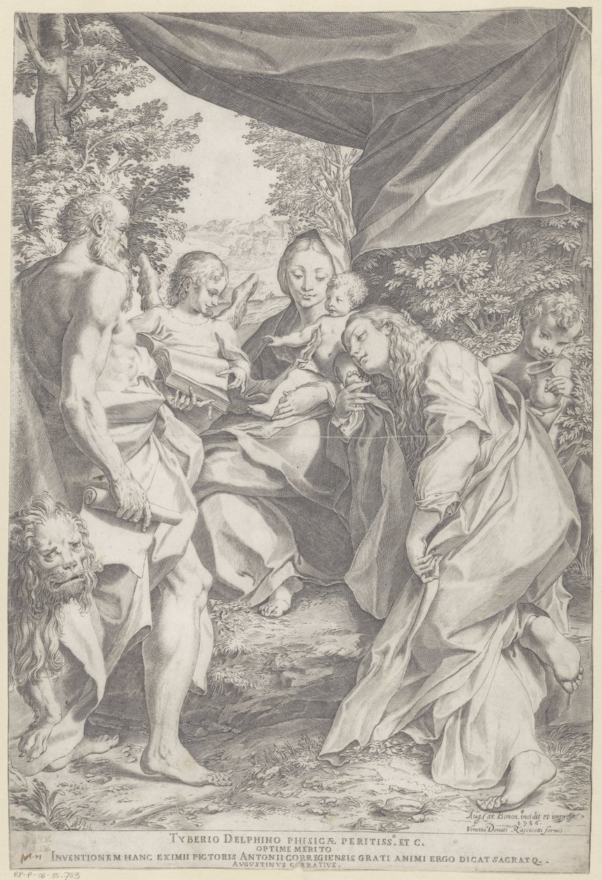 Mary with Child and Saint Jerome and Mary Magdalene by Agostino Carracci