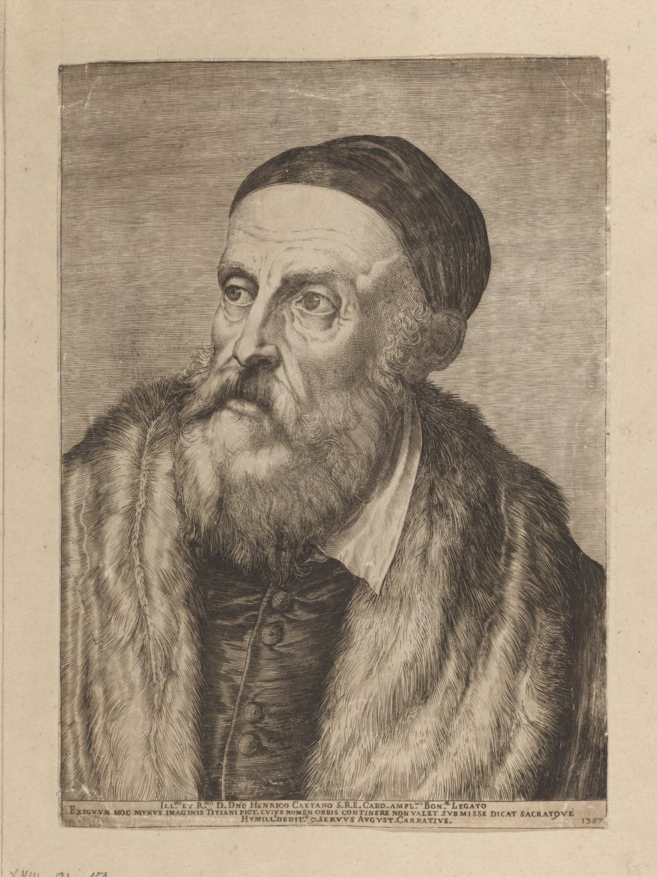 Portrait of Painter Titian by Agostino Carracci
