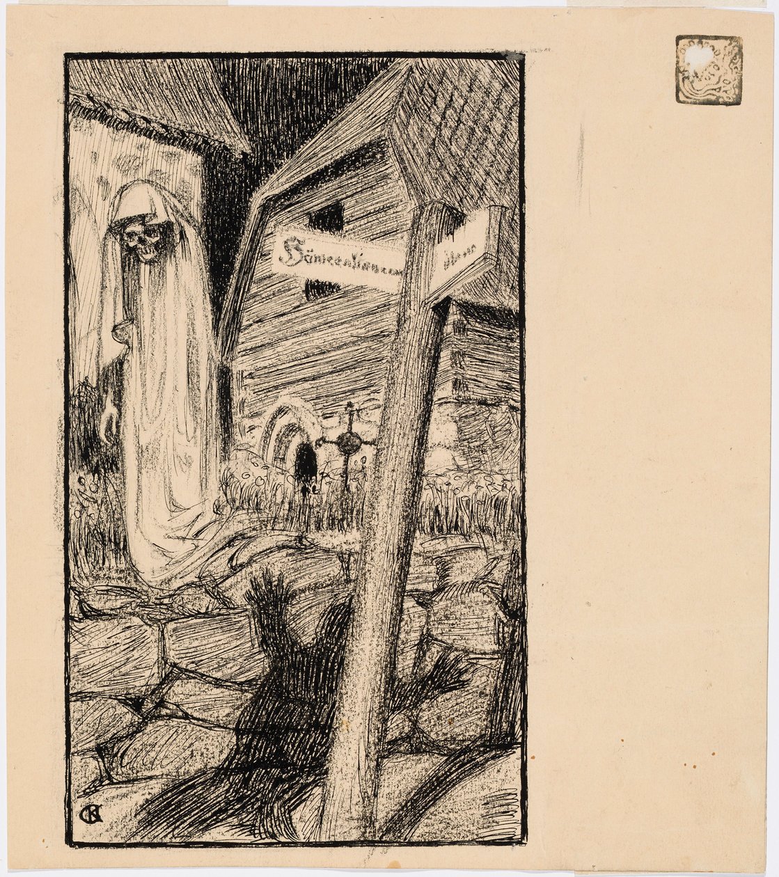 The Ghost in the Churchyard by Akseli Gallen-Kallela