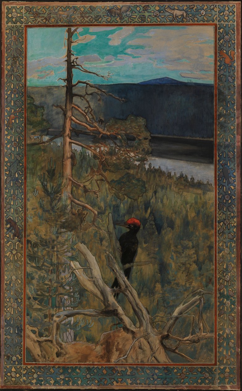 The Great Black Woodpecker by Akseli Gallen-Kallela