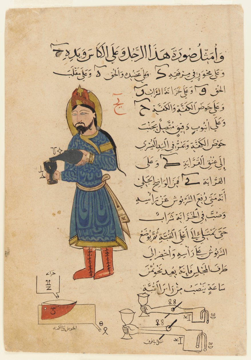 Mechanical device for pouring a drink 1354 by Al Jazari