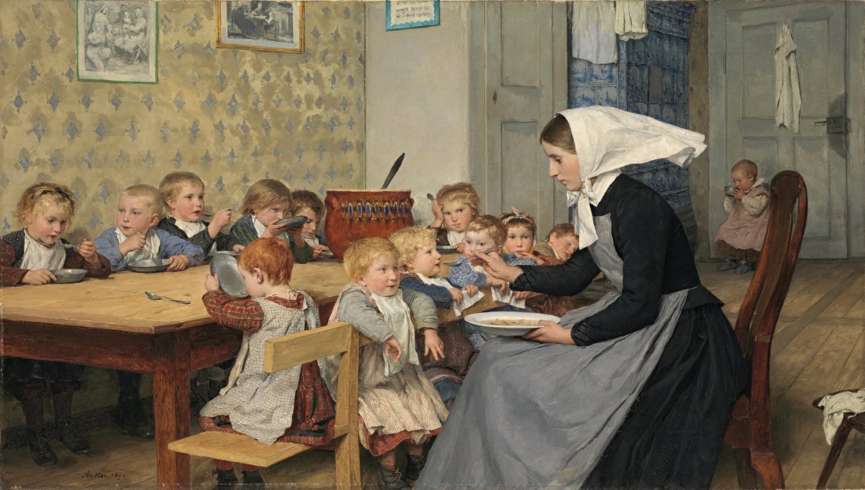 The Crèche I by Albert Anker