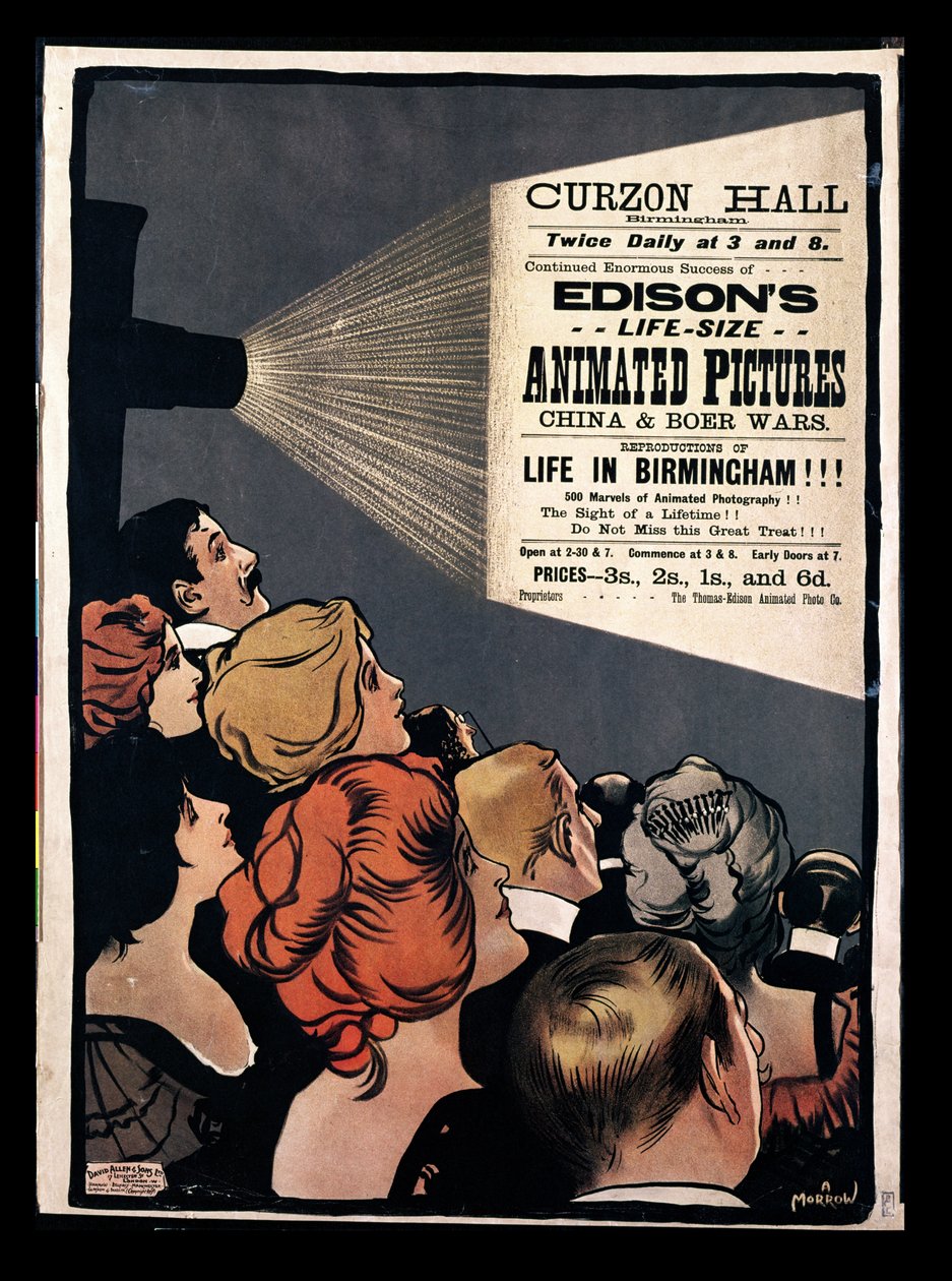 Poster advertising Edison's Life Size Animated Pictures, China and Boer ...