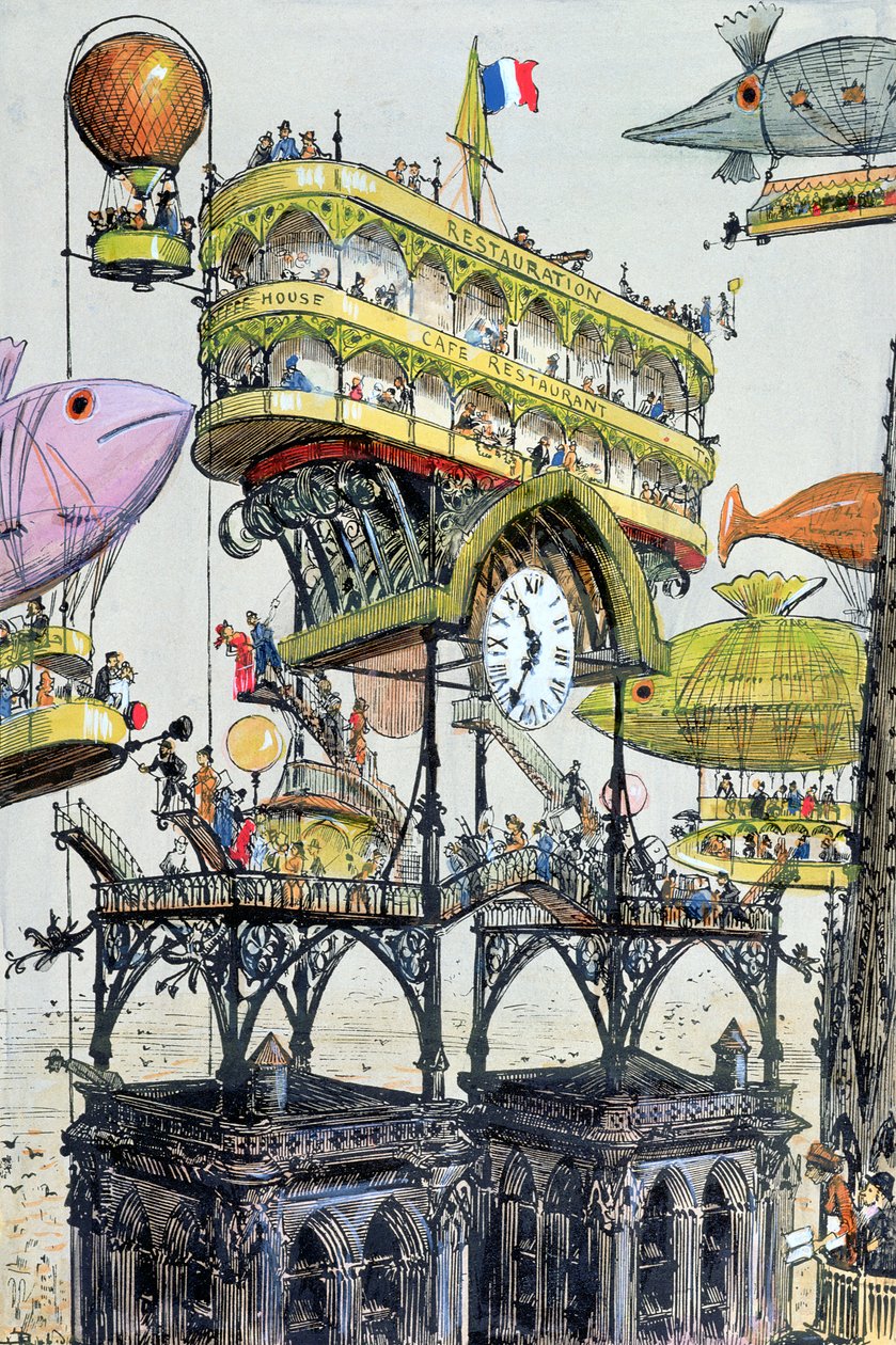Central Aircraft Station at Notre-Dame (Paris), illustration from 