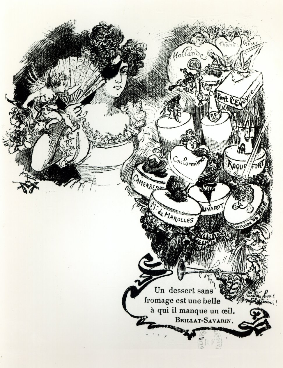 The Cheeses, Illustration for Brillat-Savarin