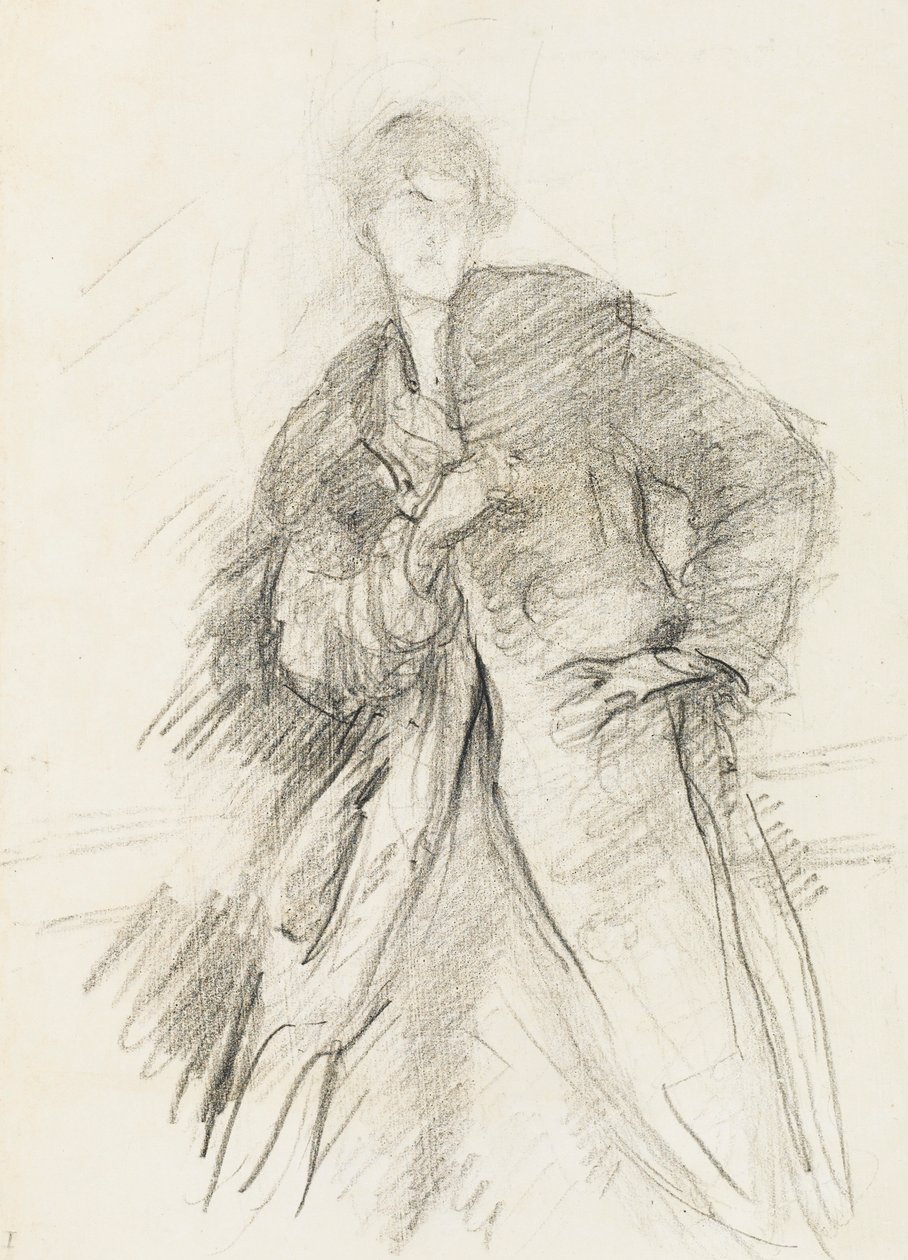 Study of a woman with coat by Albert de Belleroche