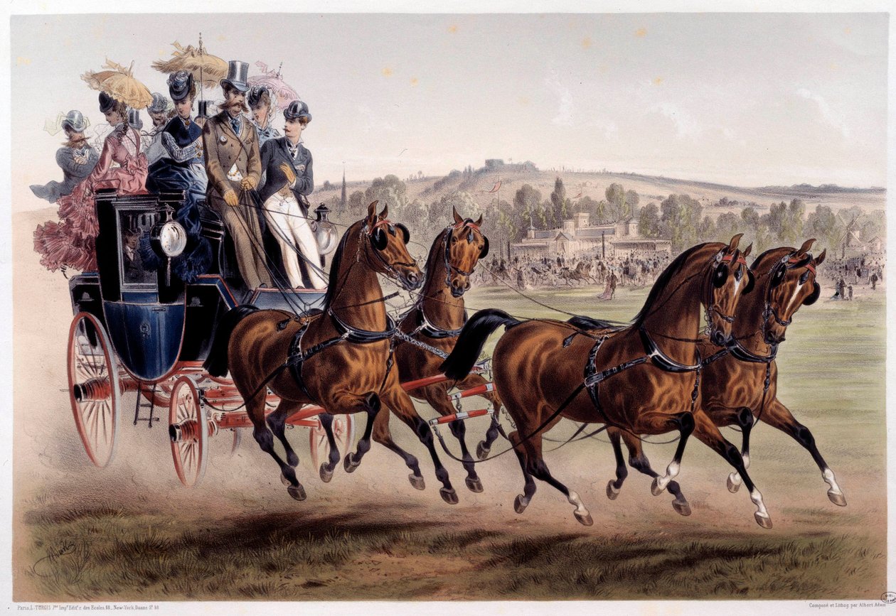 Mail coach, the return of races Print by Albert Adam 19th century Paris, Musee Carnavalet by Albert Adam