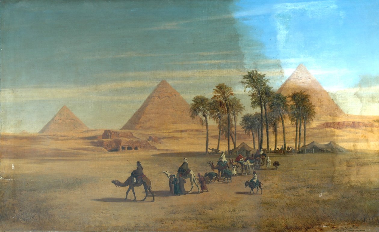 The Pyramids of Giza, Egypt by Albert August Zimmermann