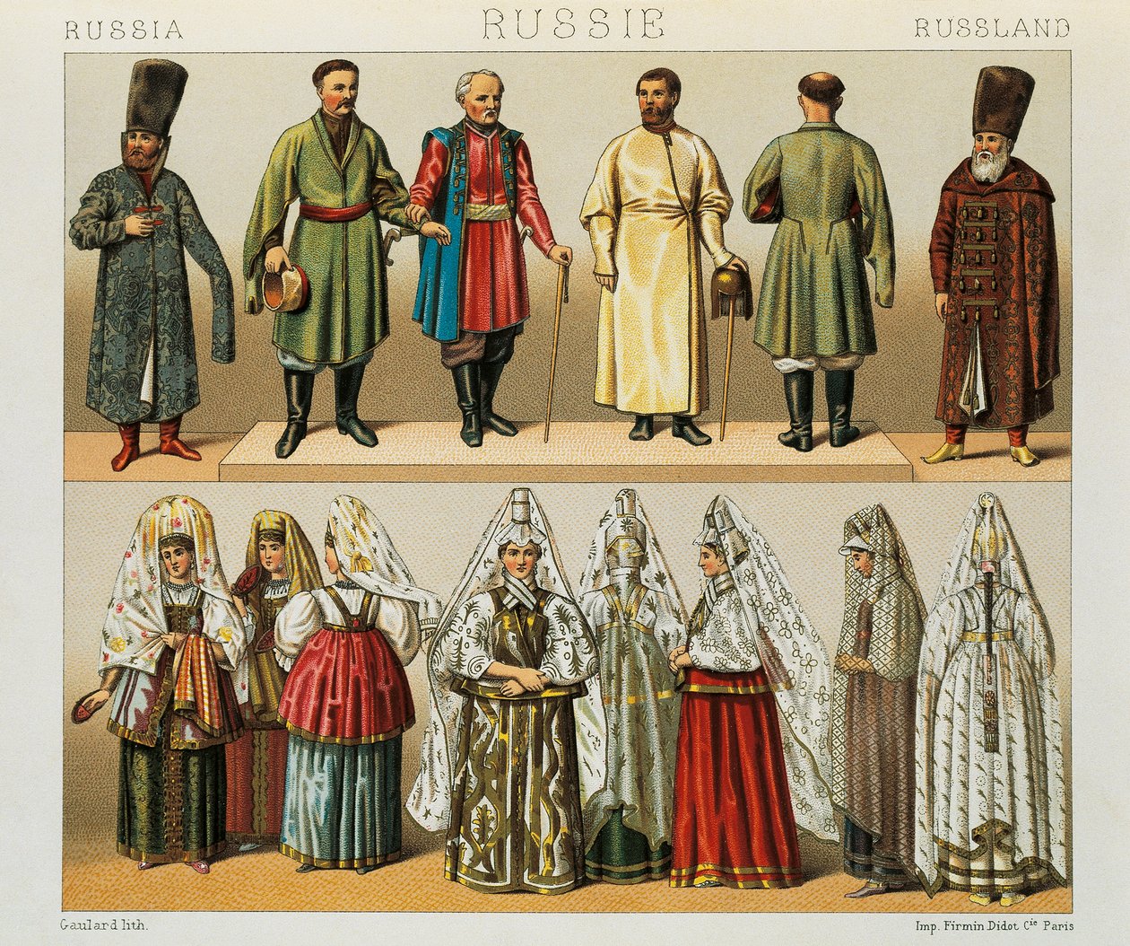Historical Dress of the Russian People, Illustration from The Complete ...