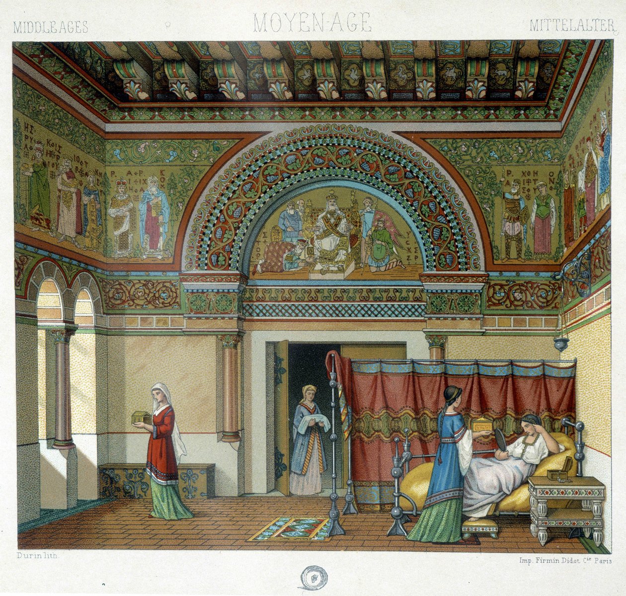 Interior of a stately dwelling in the Middle Ages in 