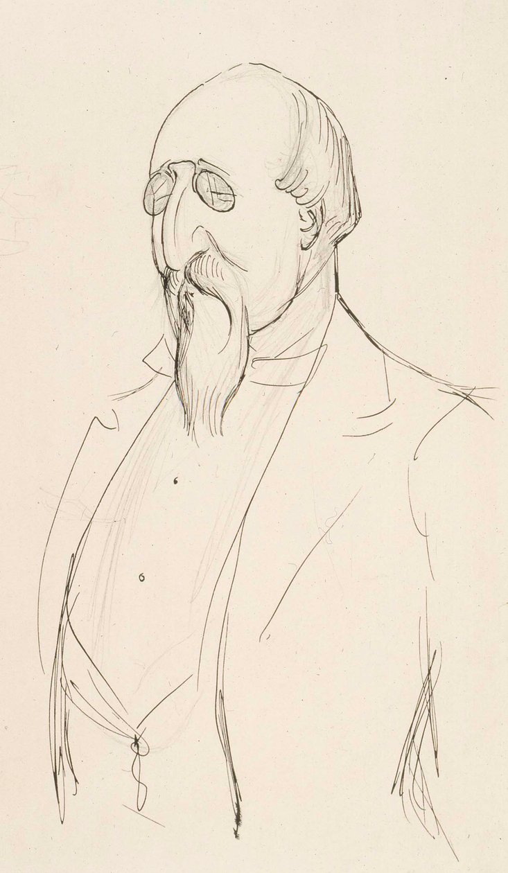 Caricature of Leo Mechelin by Albert Edelfelt