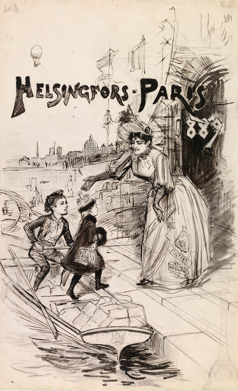Cover Illustration for the Art Publication "Helsingfors - Paris 1889" by Albert Edelfelt