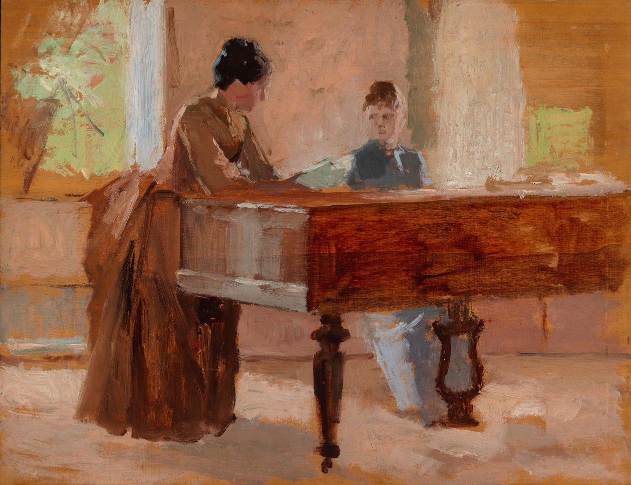 In the Drawing Room at Haikko, Study for An Old Tune by Albert Edelfelt