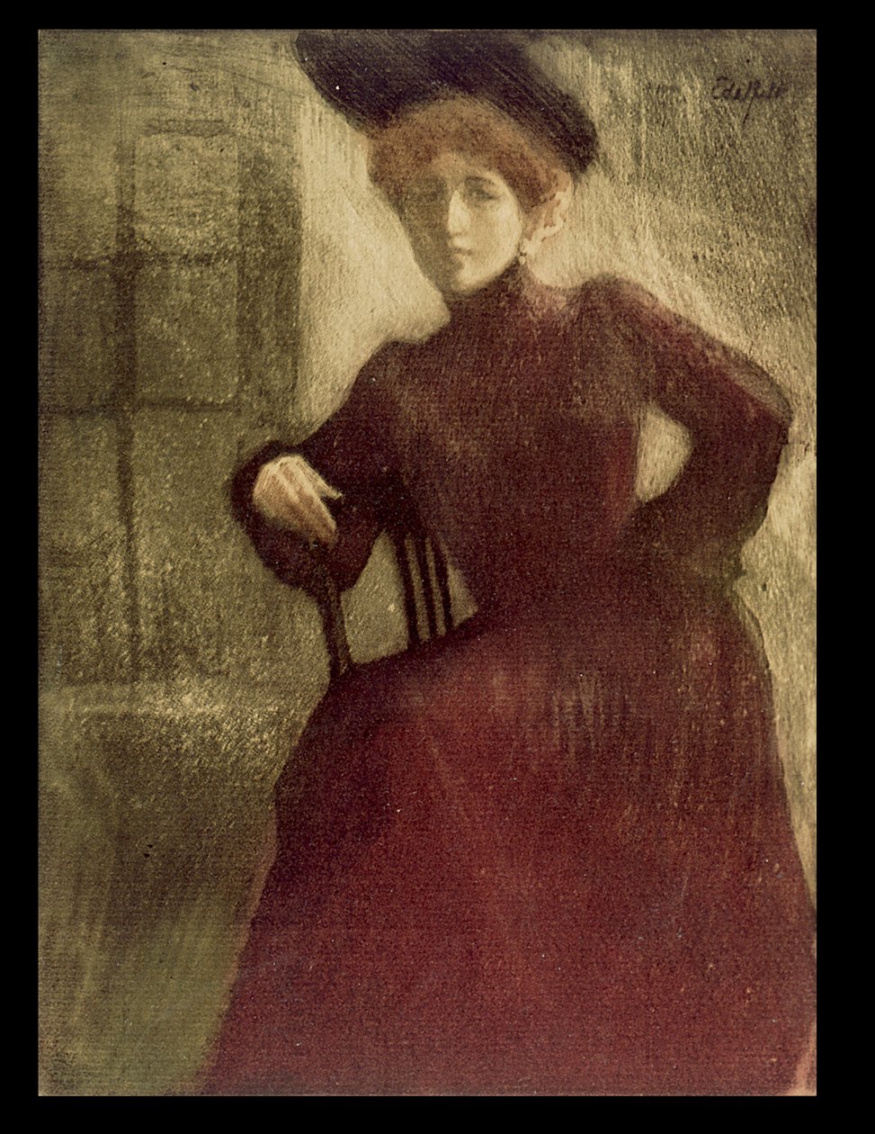 Lady in Red, Woman in a Red Dress (Miss Perrot) by Albert Edelfelt