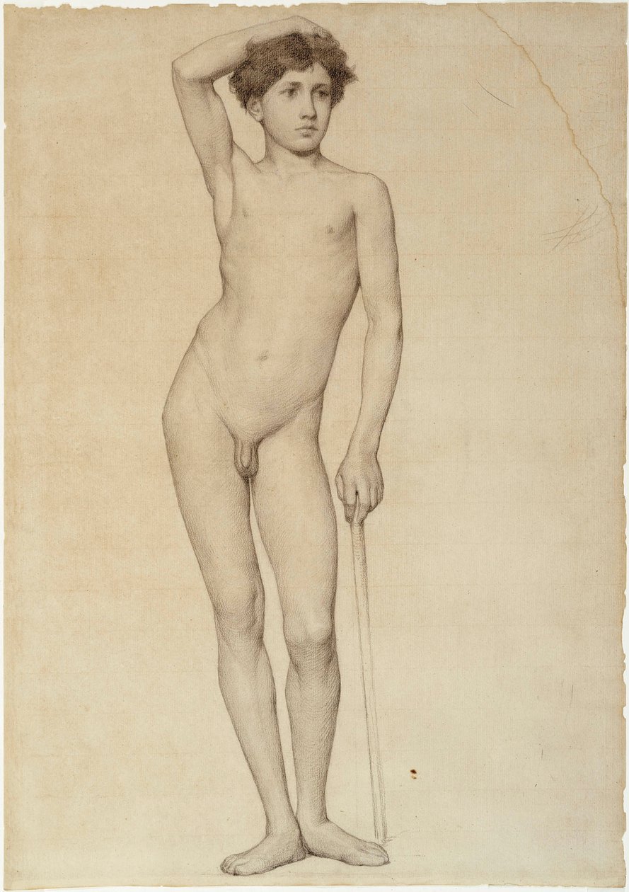 Nude Male Model, Academy Study by Albert Edelfelt