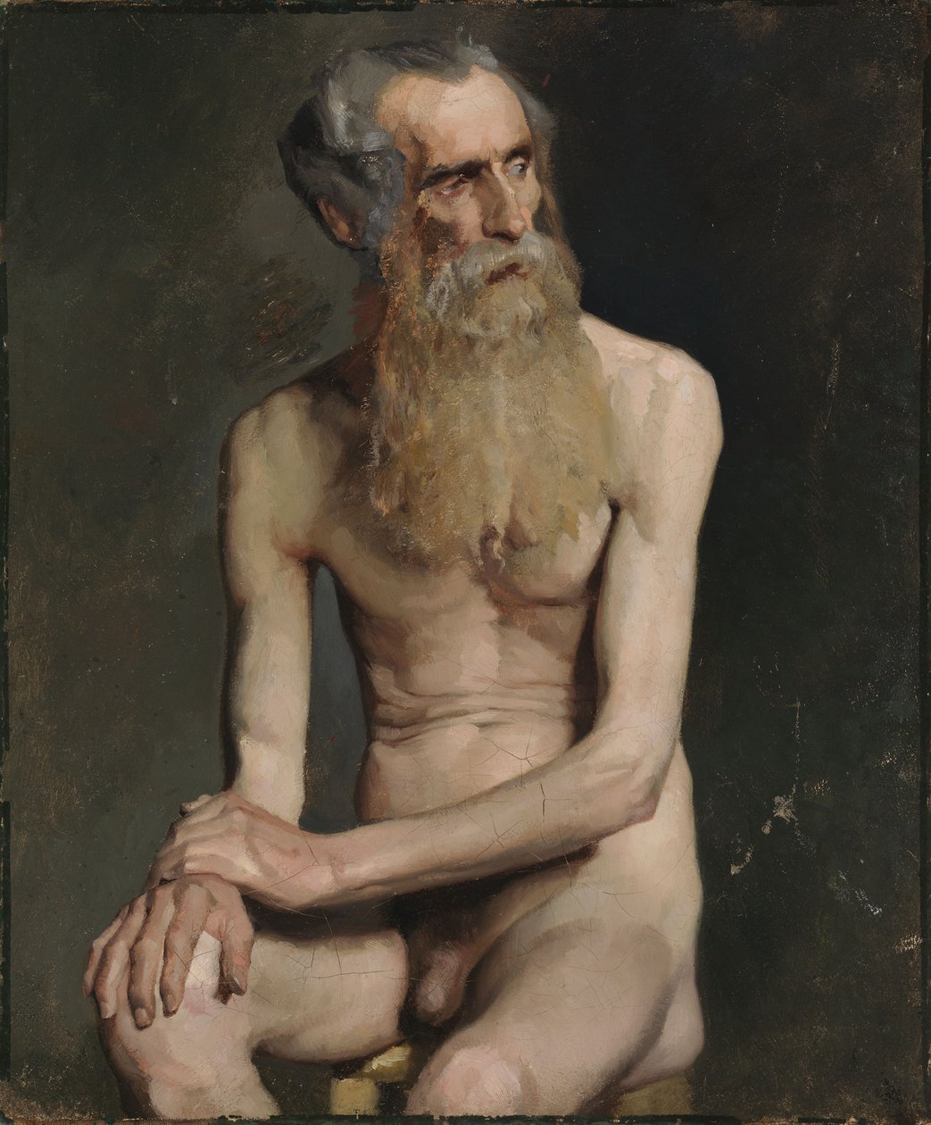 Old Man Seated, Academy Study by Albert Edelfelt