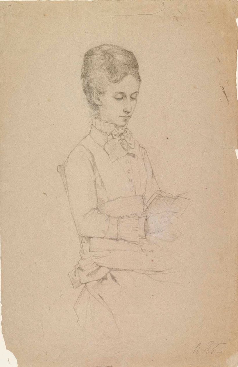Portrait of a Woman Reading by Albert Edelfelt