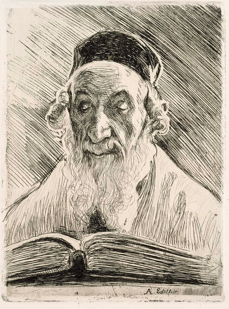 Rabbi Reading by Albert Edelfelt