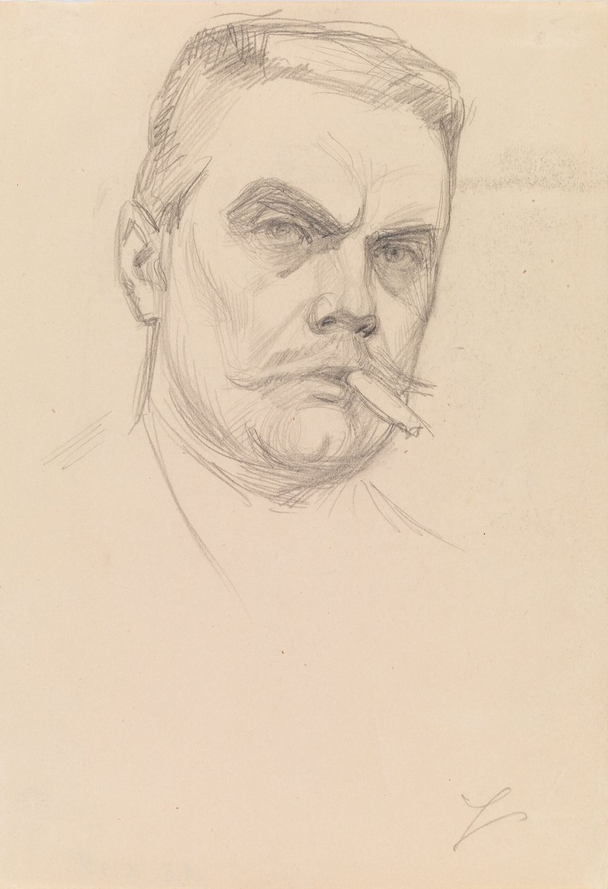 Self-Portrait with a Cigar by Albert Edelfelt