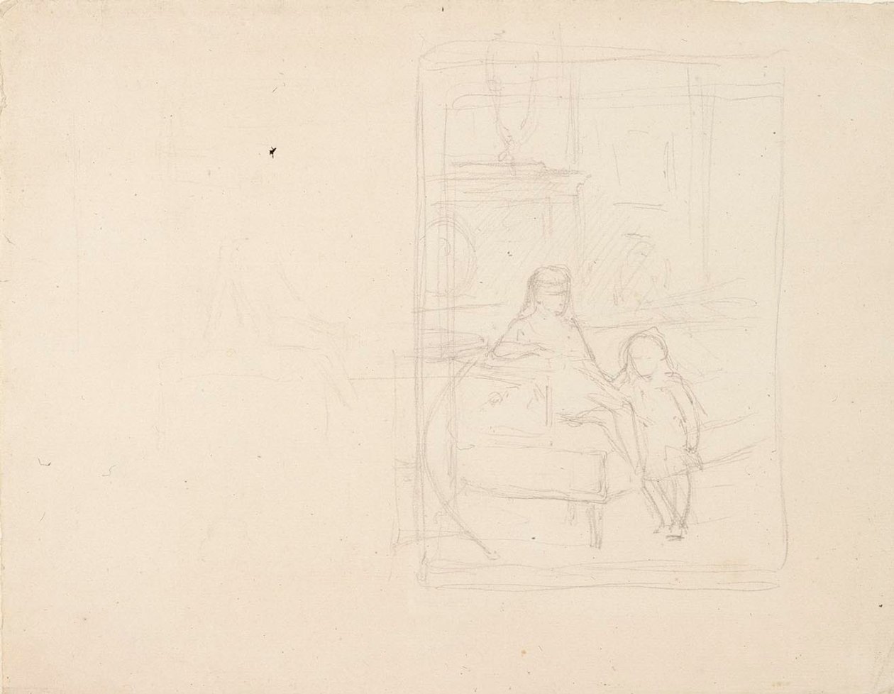 Sketch for Michael and Xenia, Children of Tsar Alexander III by Albert Edelfelt