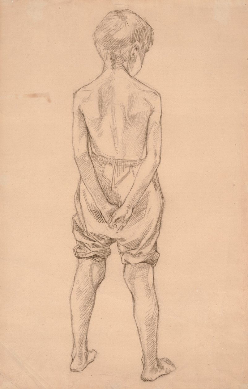 Standing Young Boy, Study for the Boys Playing on the Shore by Albert Edelfelt