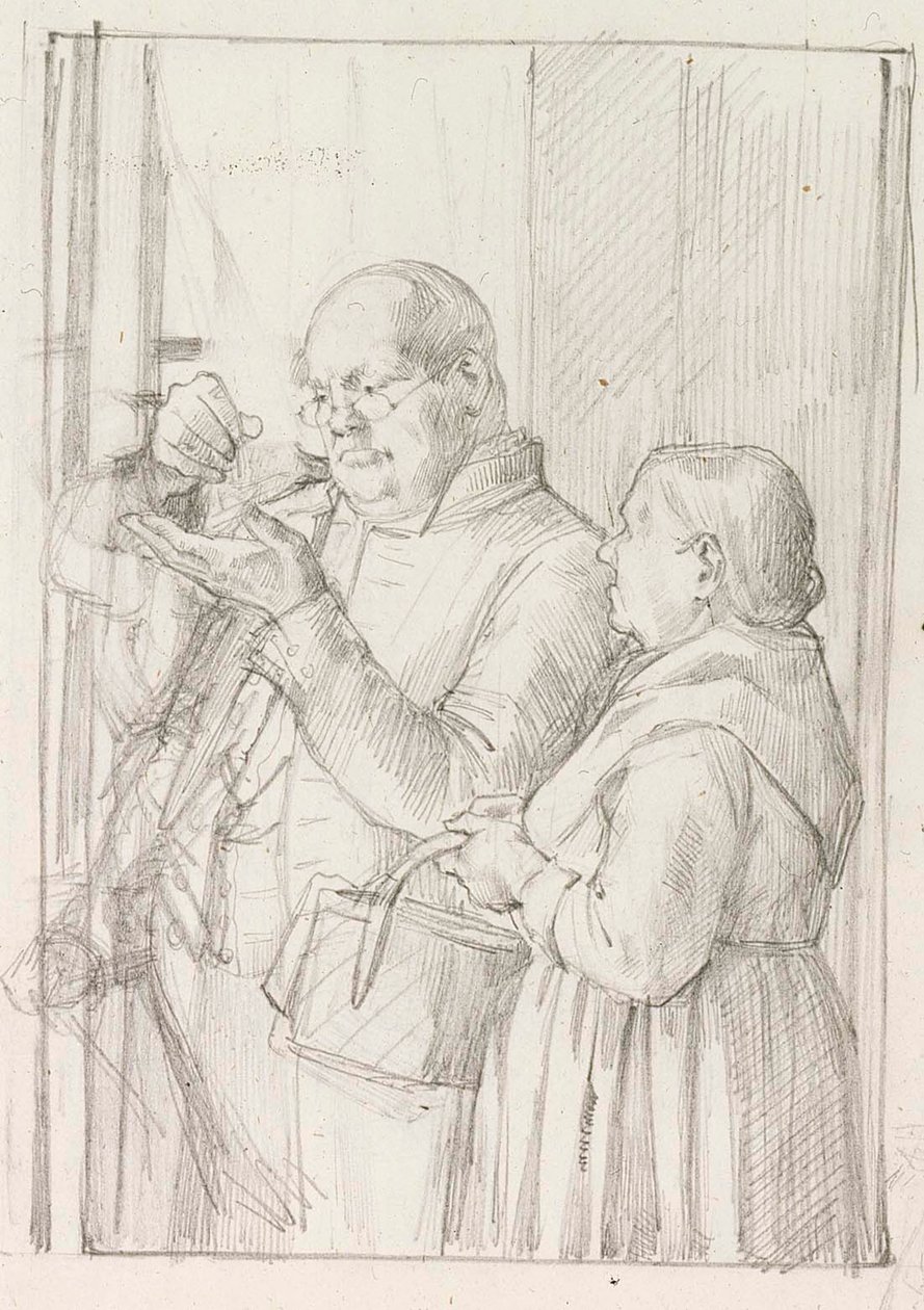 Study for the Illustration of the Little Genius by Albert Edelfelt