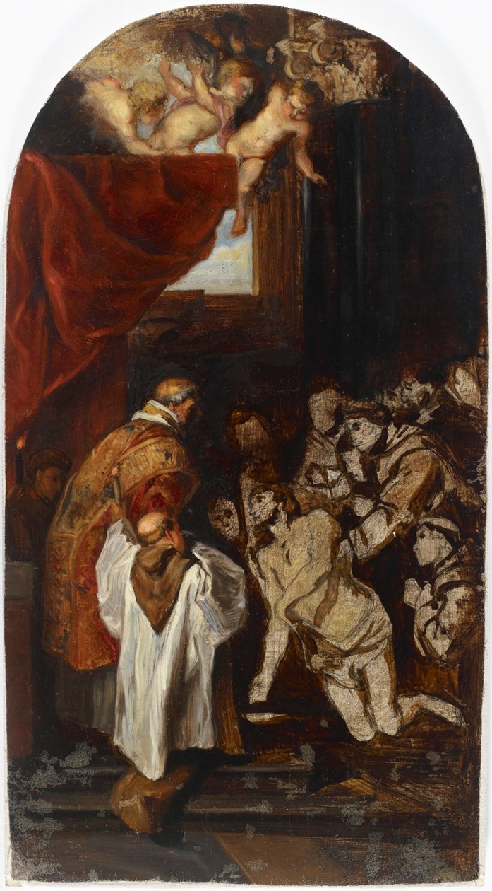 The Last Holy Communion of St Francis of Assisi, copy after Rubens by Albert Edelfelt