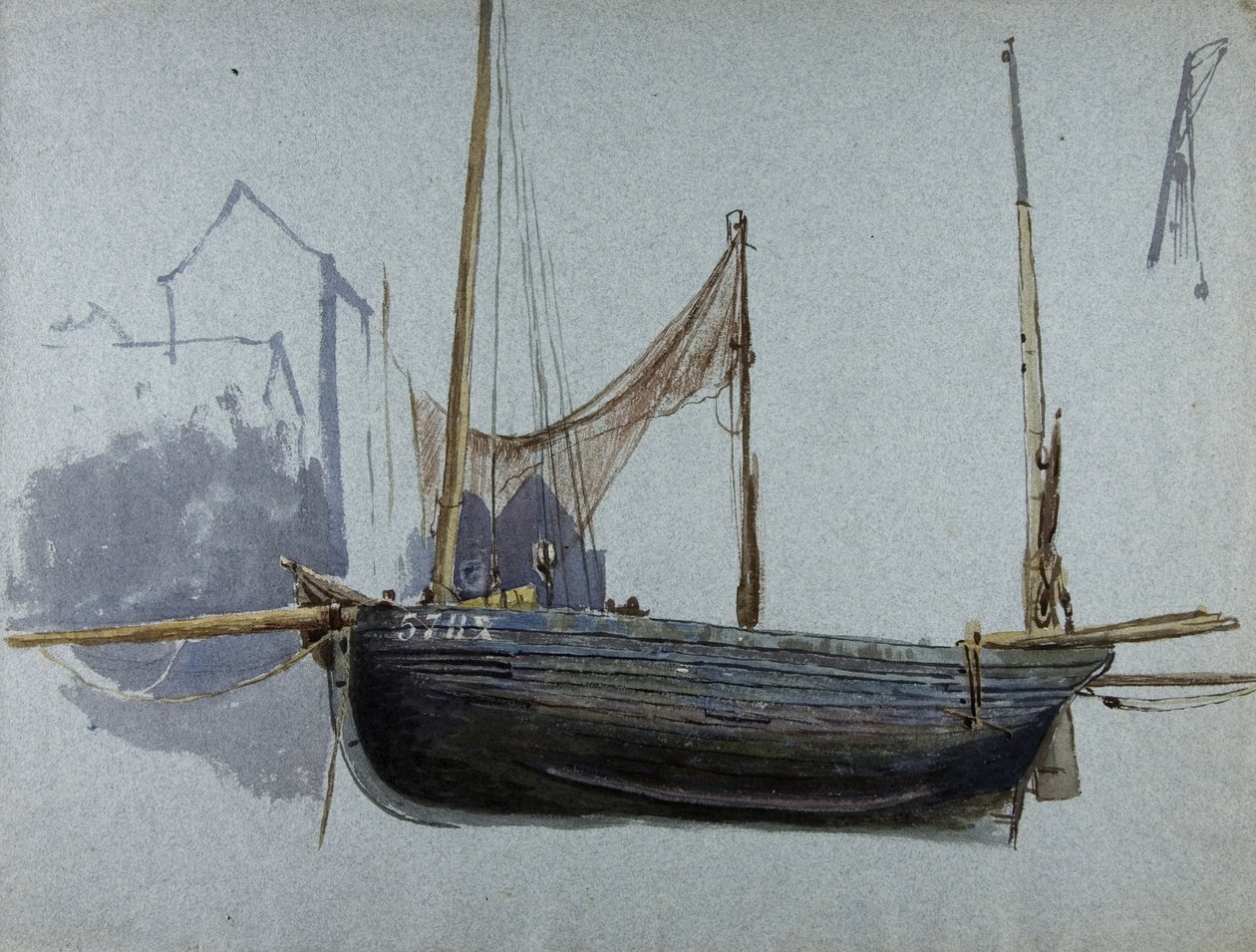 Fishing Boat 57BX by Albert Goodwin