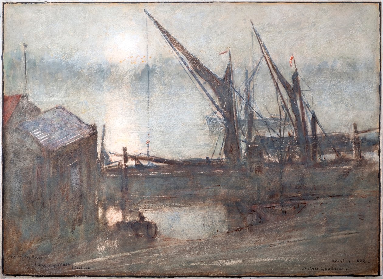 Fog on the River, Cheyney Walk, Chelsea by Albert Goodwin