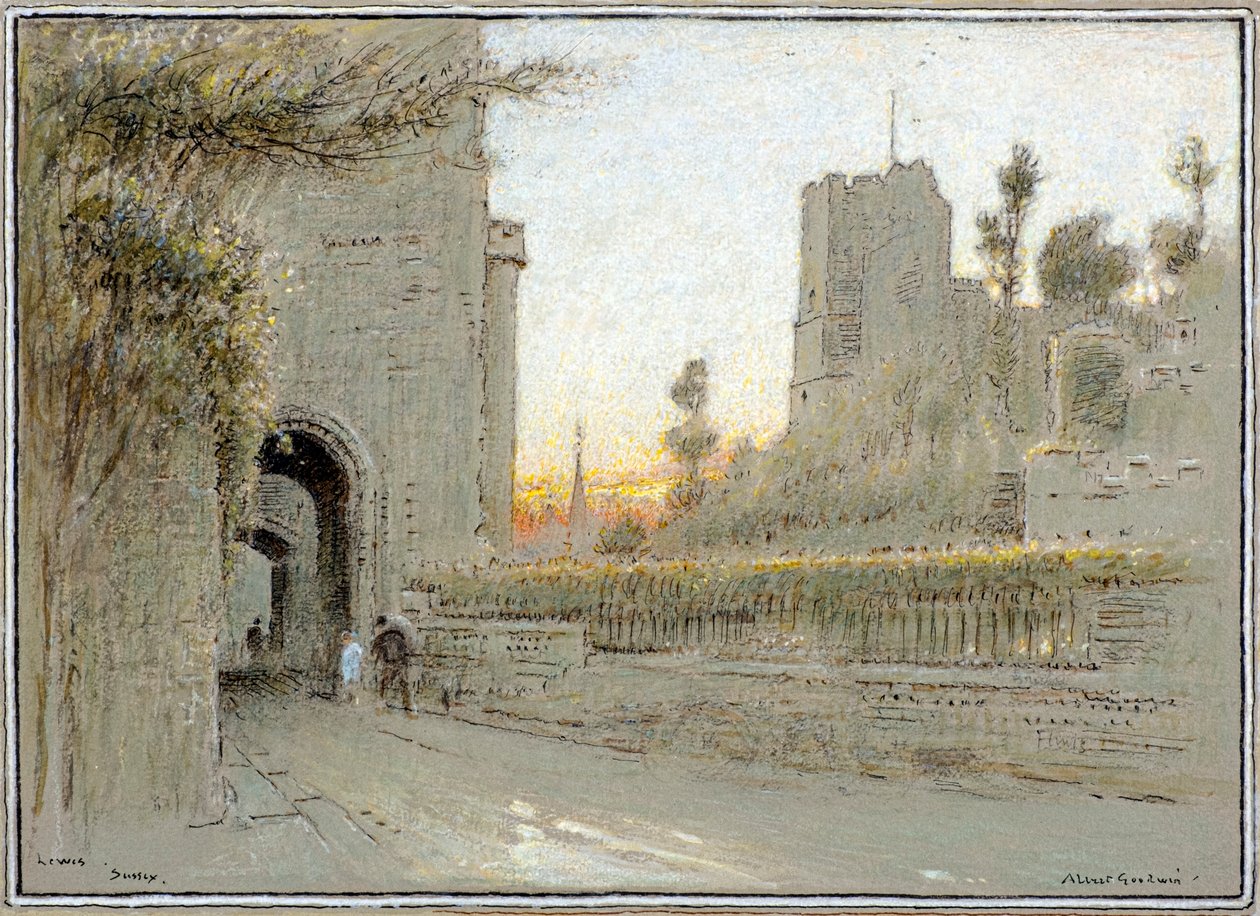 Lewes, Sussex by Albert Goodwin